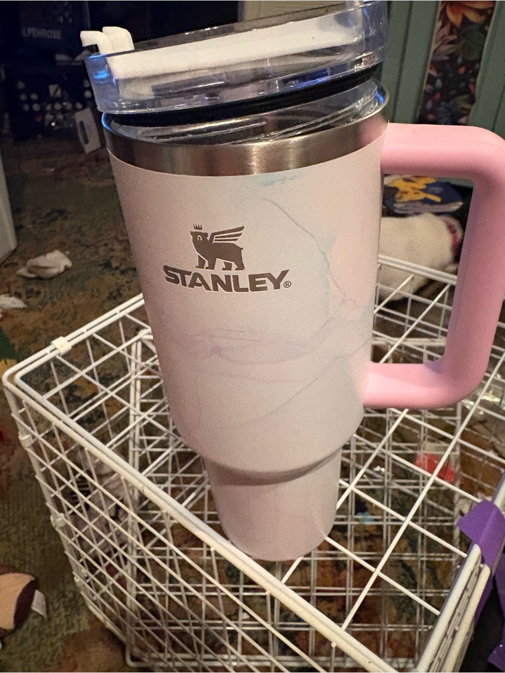 Stanley watercolor tule Stainless Steel Travel Mug with Handle 40oz NWTS